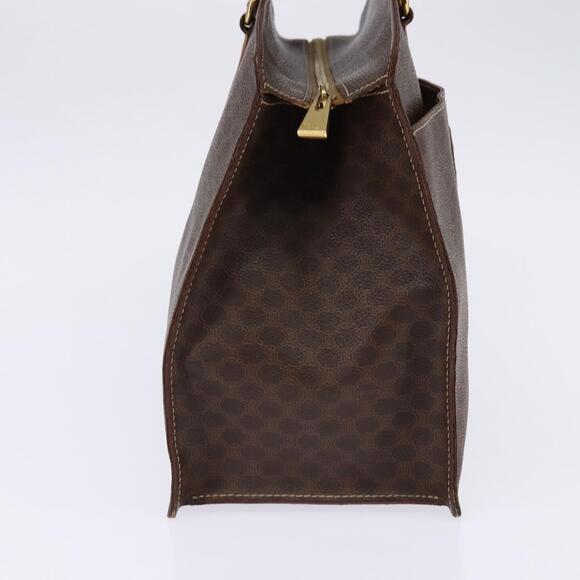 CELINE Macadam Canvas Hand Bag Pvc Leather Brown Gold - Picture 4 of 12